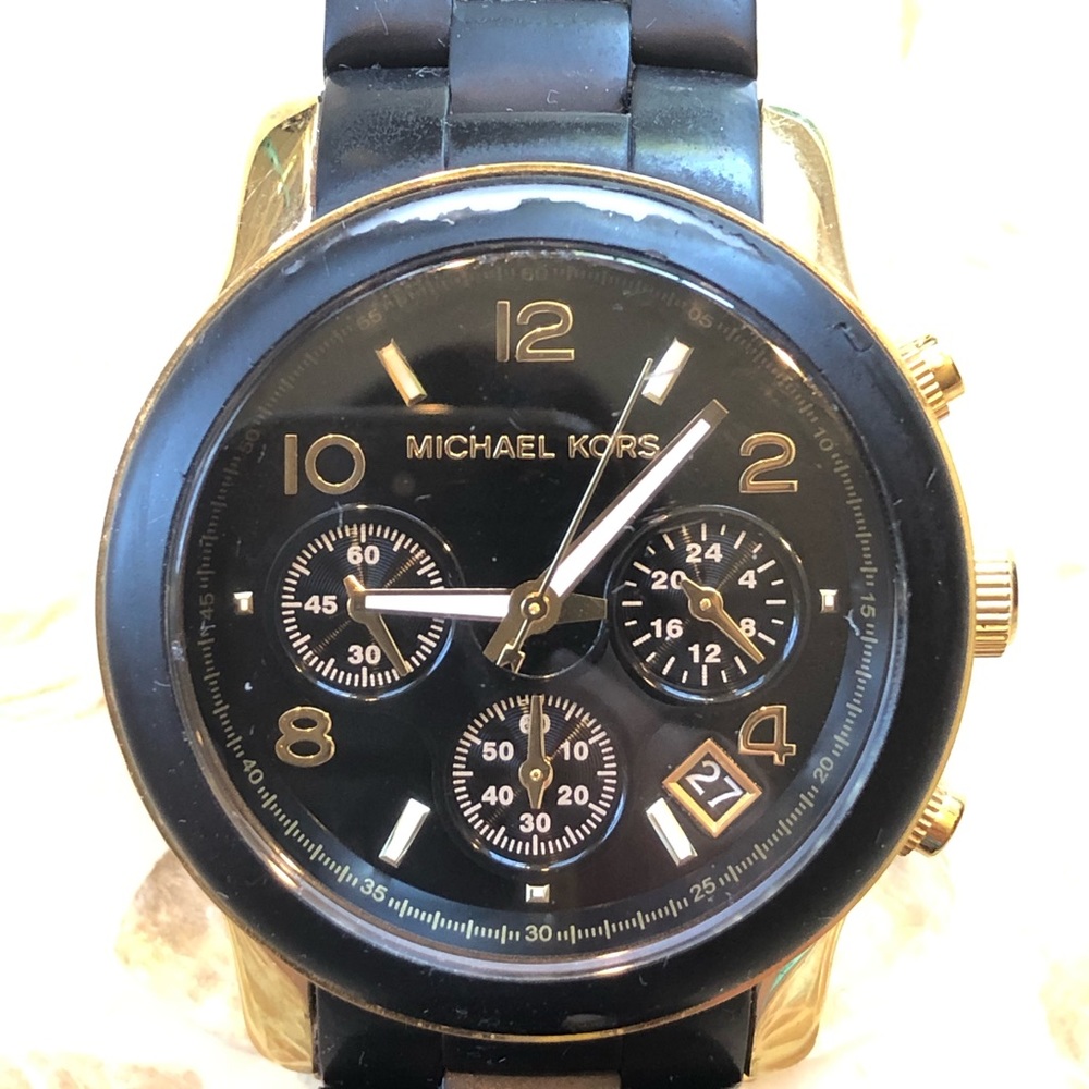 Michael Kors Watch - Black & Gold - Rubber Band - Picture 10 of 10